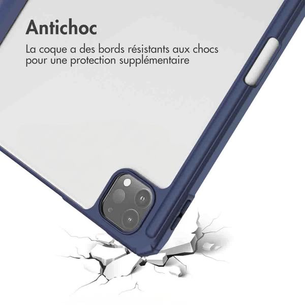 imoshion Coque tablette rigide Trifold Apple iPad Pro 11 (2022 / 2021 / 2020 / 2018) - Bleu foncé