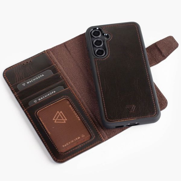 Wachikopa Étui de téléphone portefeuille Magic 2-in-1 Samsung S23 FE - Dark Brown