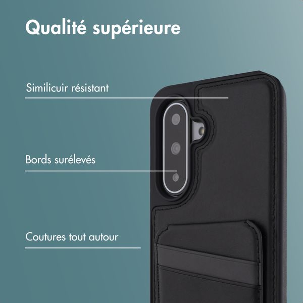 imoshion Coque arrière avec porte-cartes et support Samsung Galaxy A17 (5G) - Noir