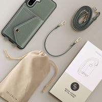 Selencia Coque à cordon avec porte-cartes enveloppe Sera Samsung Galaxy A36 / A56 - Sage Green