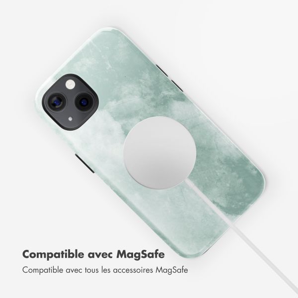 Selencia Coque arrière Vivid avec MagSafe Apple iPhone 13 - Marble Grayed Jade