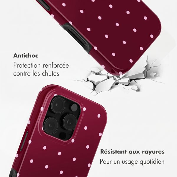 Selencia Coque arrière Vivid Apple iPhone 16 Pro Max - Happy Dots Burgundy