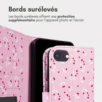 imoshion Étui de télephone portefeuille Design Apple iPhone SE (2022 / 2020) / 8 / 7 / 6(s) - Blush Berries