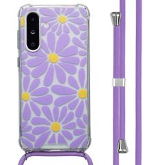 imoshion Coque Design avec cordon Samsung Galaxy A26 - Tropical Violet Flowers Connect