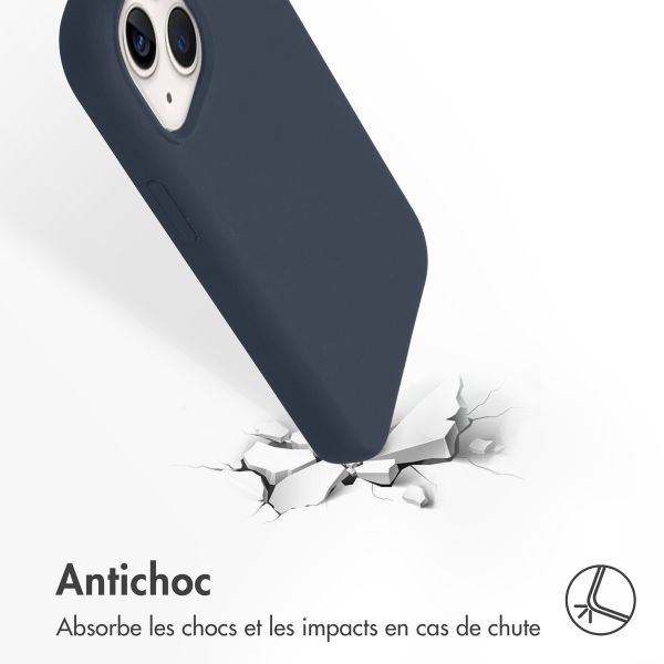 Accezz Coque Liquid Silicone avec MagSafe Apple iPhone 13 Mini - Bleu foncé
