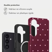 Selencia Coque arrière Vivid avec MagSafe Samsung Galaxy S26 - Happy Dots Burgundy