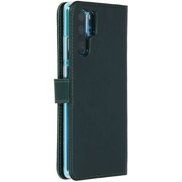 Selencia Étui portefeuille en cuir véritable Huawei P30 Pro - Vert