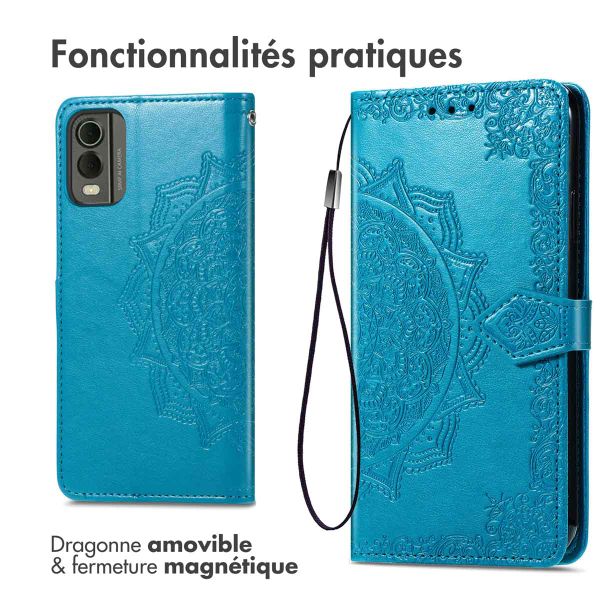 imoshion Etui de téléphone portefeuille Mandala Nokia C32 - Turquoise