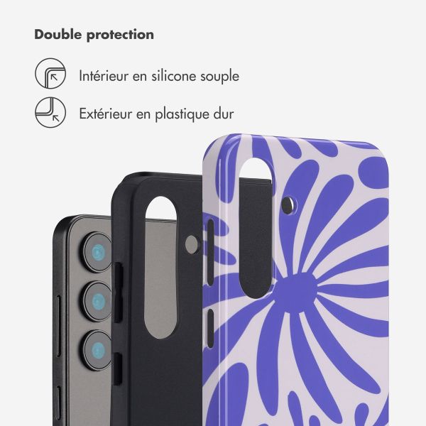 Selencia Coque arrière Vivid Samsung Galaxy S24 - Modern Bloom Sapphire Blue