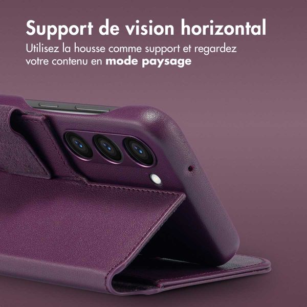Accezz Étui de télephone portefeuille en cuir 2-en-1 avec MagSafe Samsung Galaxy S23 - Heath Purple