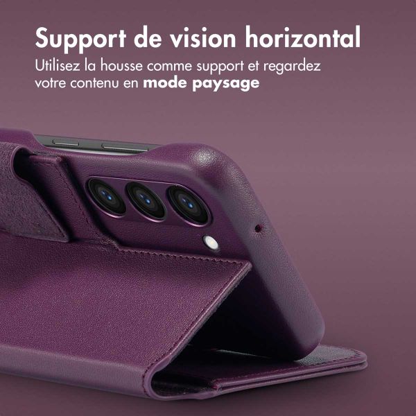 Accezz Étui de téléphone portefeuille en cuir 2-en-1 avec MagSafe Samsung Galaxy S23 - Heath Purple