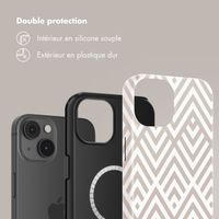 Selencia Coque arrière Vivid Tough avec MagSafe iPhone 14 - Beige Zigzag