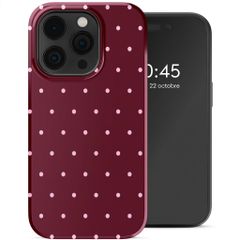 Selencia Coque arrière Vivid Apple iPhone 14 Pro - Happy Dots Burgundy