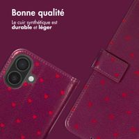 imoshion Étui de télephone portefeuille Design Apple iPhone 16 - Crush Check Coral Dust