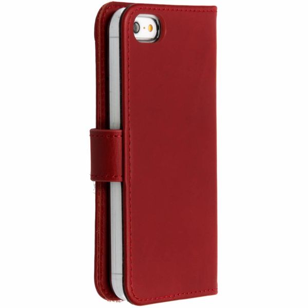 Selencia Étui portefeuille en cuir véritable iPhone SE / 5 / 5s - Rouge
