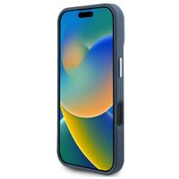 Guess Coque Grained Triangle MagSafe Apple iPhone 16 - Blue