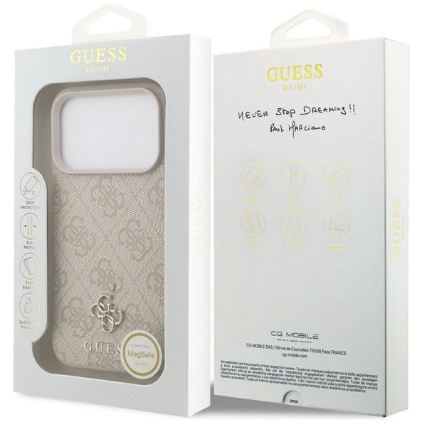 Guess Coque 4G Metal Logo MagSafe Apple iPhone 17 Pro Max - Rose