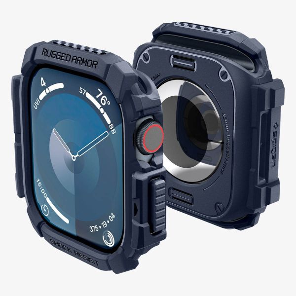 Spigen Coque Rugged Armor™ Apple Watch Series 10 - 46 mm - Bleu Marine