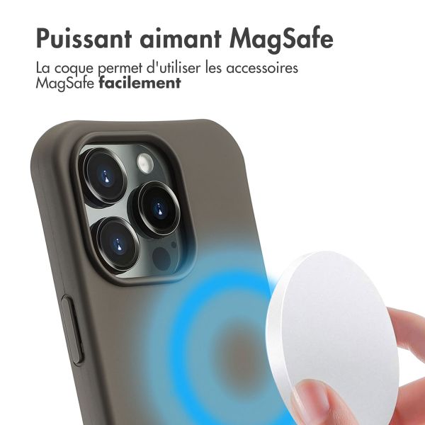 imoshion Coque arrière Color avec cordon amovible et MagSafe Apple iPhone 16 Pro - Black Coffee