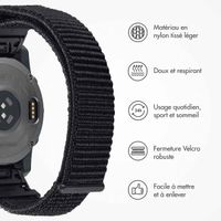 imoshion Bracelet QuickFit® en nylon  - Connexion Garmin 22 mm - Taille L/XL - Noir