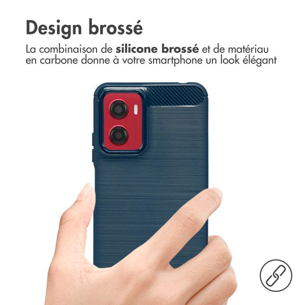imoshion Coque Brushed Motorola Moto G05 / E15 - Bleu foncé