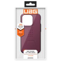 UAG Coque Civilian MagSafe iPhone 15 Pro - Bordeaux