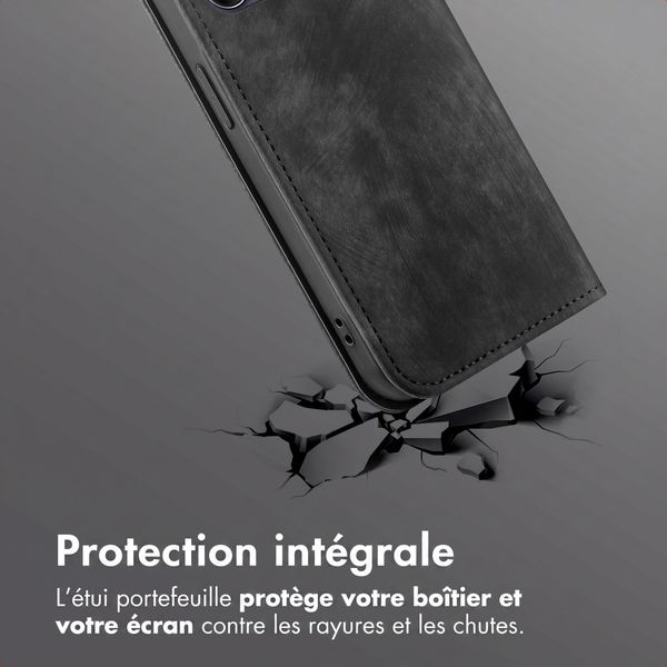 imoshion Étui de téléphone portefeuille Slim Motorola Moto G77 - Noir