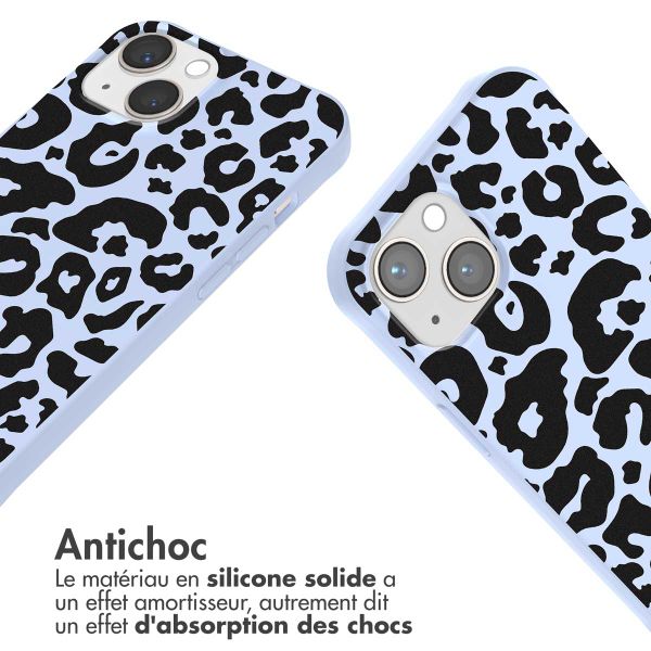 imoshion Coque design en silicone avec cordon Apple iPhone 13 - Animal Lila