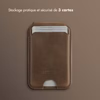 Accezz Porte-cartes MagSafe en cuir vintage avec support - Rustic Brown