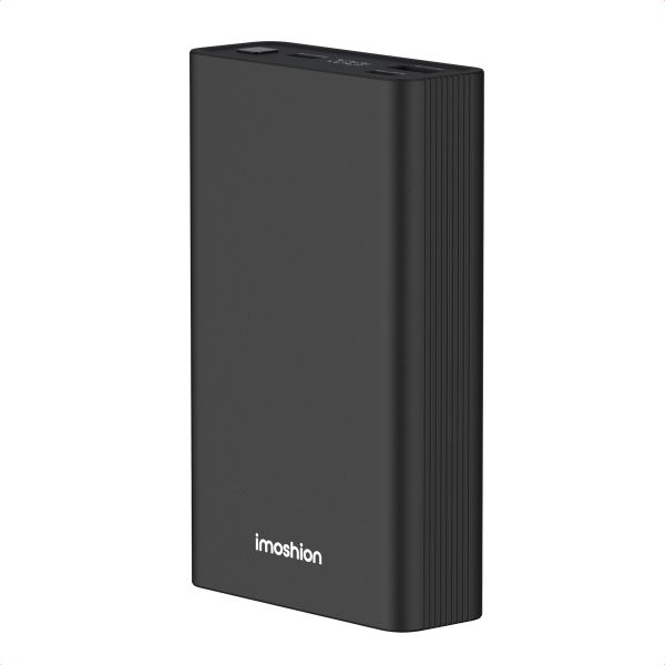 imoshion Ultra Series Aluminium | Batterie externe 20.000 mAh - Charge rapide jusqu'à 33 watts - Noir