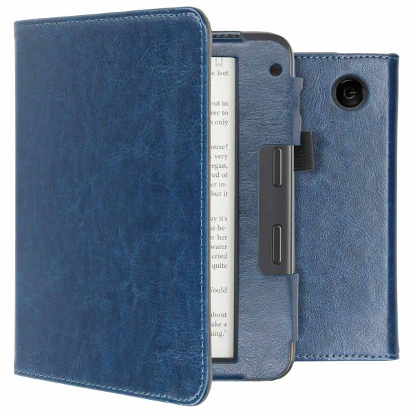 imoshion Étui de liseuse portefeuille en cuir végan Tolino Vision 6 - Bleu foncé