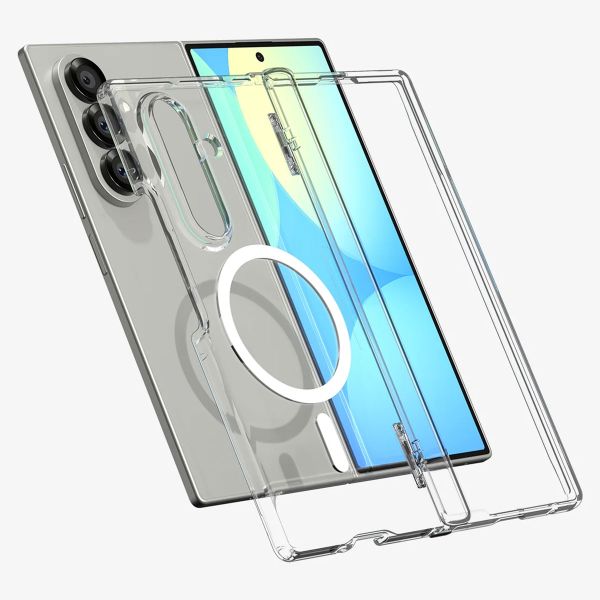 Spigen Coque Ultra Hybrid Pro MagFit Samsung Galaxy Z Fold 7 - Clear / White