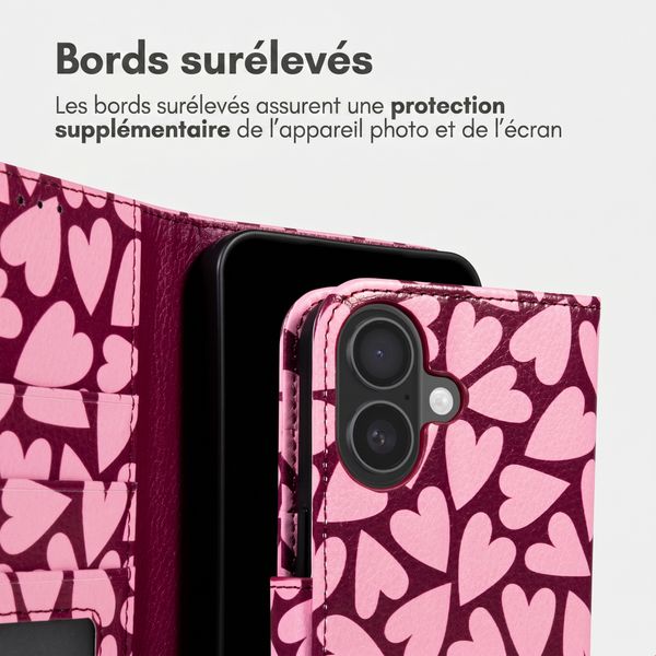 imoshion Étui de télephone portefeuille Design Apple iPhone 16 - Hearty Blush