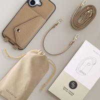 Selencia Coque de télephone Sera avec cordon et porte-cartes enveloppe Apple iPhone 17 - Taupe