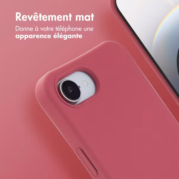 imoshion Coque arrière Color avec cordon amovible et MagSafe Apple iPhone 16e - Red Raspberry