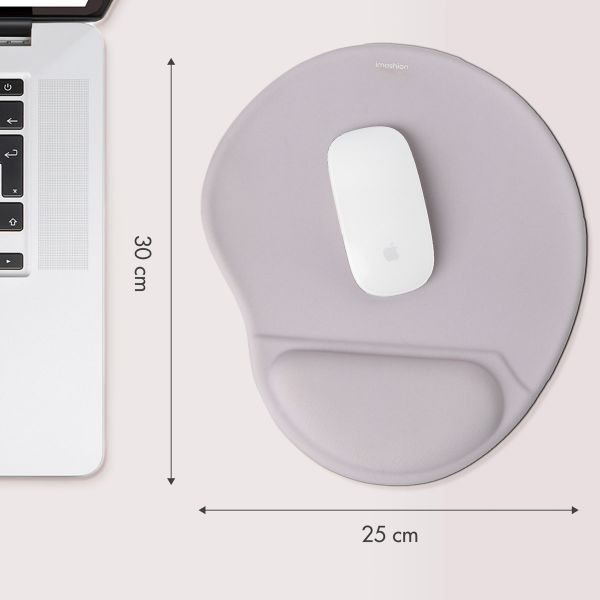 imoshion Tapis de souris ergonomique - Tapis de souris avec repose-poignet - 30 x 25 cm - Gris