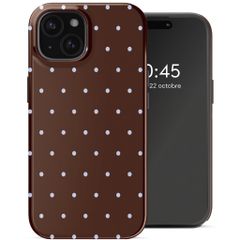 Selencia Coque arrière Vivid avec MagSafe Apple iPhone 15 - Happy Dots Chocolate