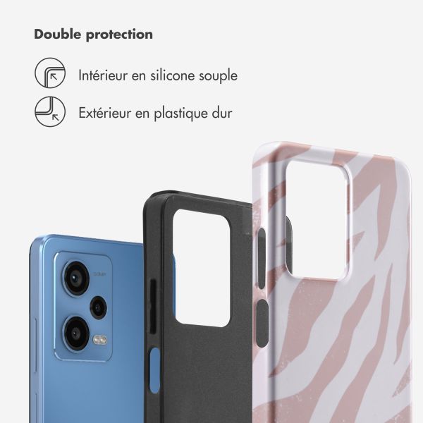 Selencia Coque arrière Vivid Tough Xiaomi Redmi Note 12 Pro - Colorful Zebra Old Pink