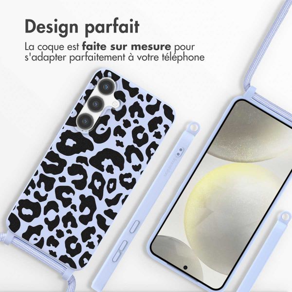 imoshion Coque design en silicone avec cordon Samsung Galaxy S24 - Animal Lila