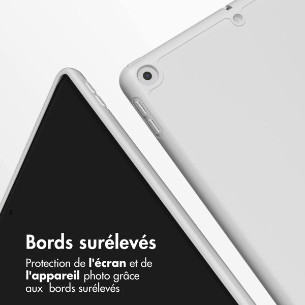 Accezz Étui de téléphone portefeuille Smart Silicone iPad 9 (2021) 10.2 / iPad 8 (2020) 10.2 / iPad 7 (2019) 10.2 - Gris