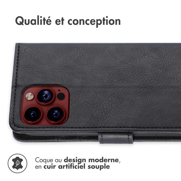 imoshion Étui de téléphone portefeuille Luxe iPhone 15 Pro - Noir