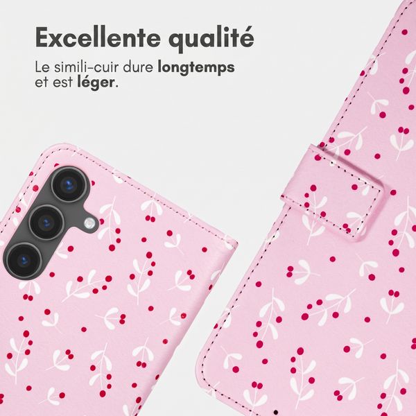 imoshion Étui de télephone portefeuille Design Samsung Galaxy S25 - Blush Berries
