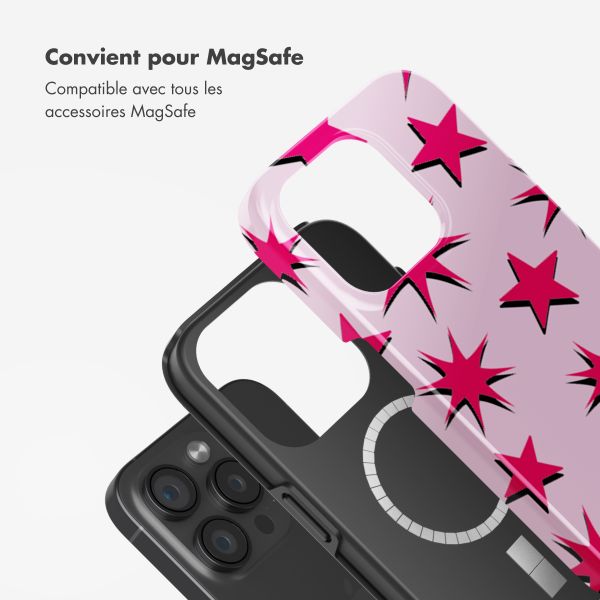 Selencia Coque arrière Vivid avec MagSafe Apple iPhone 15 Pro - Stars Rubine Red Light Pink