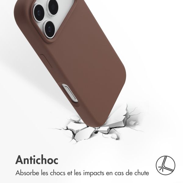 Accezz Coque Liquid Silicone avec MagSafe Apple iPhone 17 Pro - New Tea Brown
