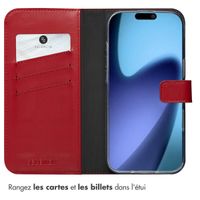 Selencia Étui portefeuille en cuir véritable Apple iPhone Air - Rouge