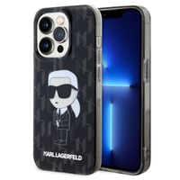 Karl Lagerfeld Coque rigide Monogram iPhone 15 Pro - Noir