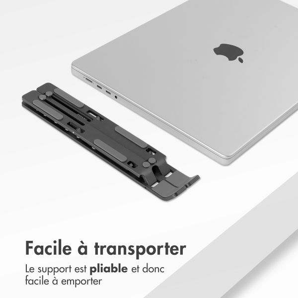 Accezz Support pour ordinateur portable - Support pour laptop - Réglable et pliable - Gris