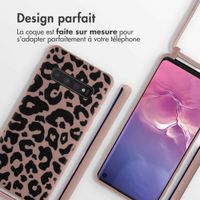 imoshion Coque design en silicone avec cordon Samsung Galaxy S10 - Animal Pink