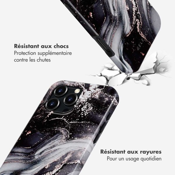 Selencia Coque arrière Vivid Tough avec MagSafe iPhone 16 Pro Max - Chic Marble Black