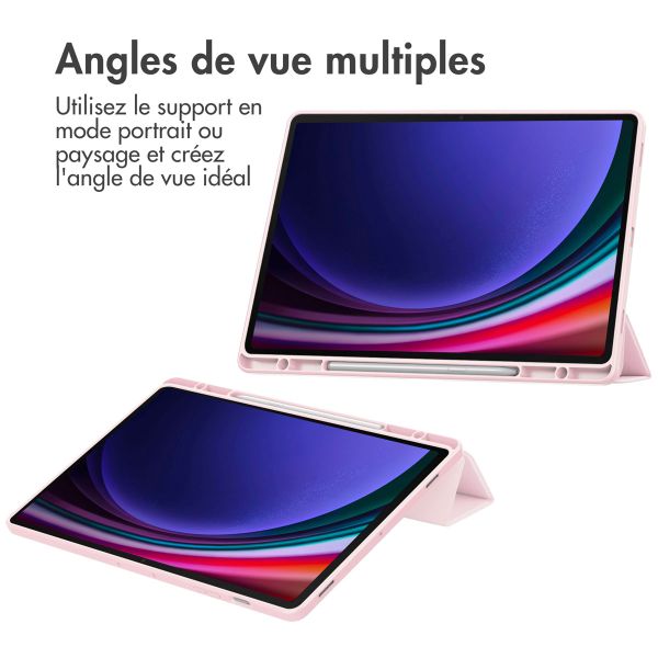 imoshion Coque tablette rigide Trifold Samsung Galaxy Tab S10 Plus / Tab S9 Plus / Tab S9 Plus FE 12.4 pouces - Rose